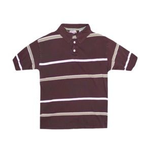 POINT ZERO Men's Striped Short Sleeve Polo Size Large